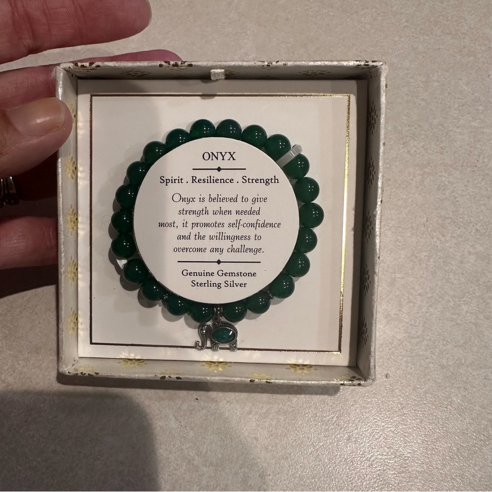 Shivam Good Fortune Green Onyx Gemstone Bracelet